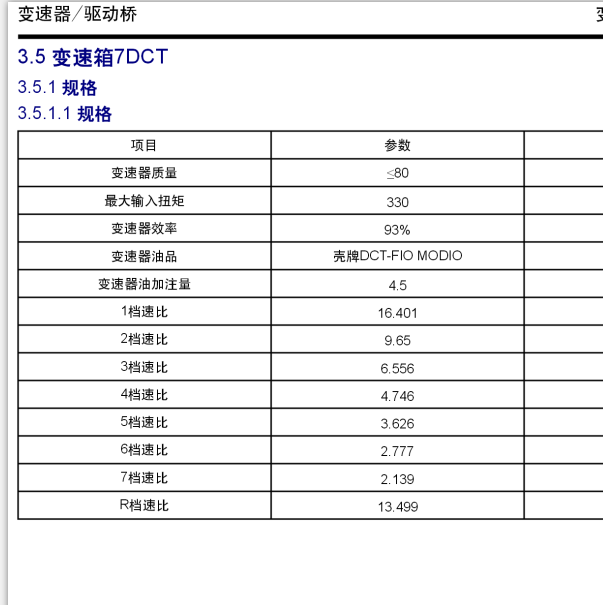 2018年吉利缤越变速箱7DCT330的维修手册