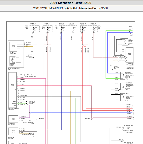 2001年奔驰S500空调电路图.