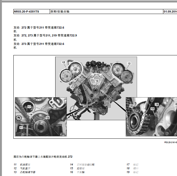 奔驰E280发动机272943维修手册
