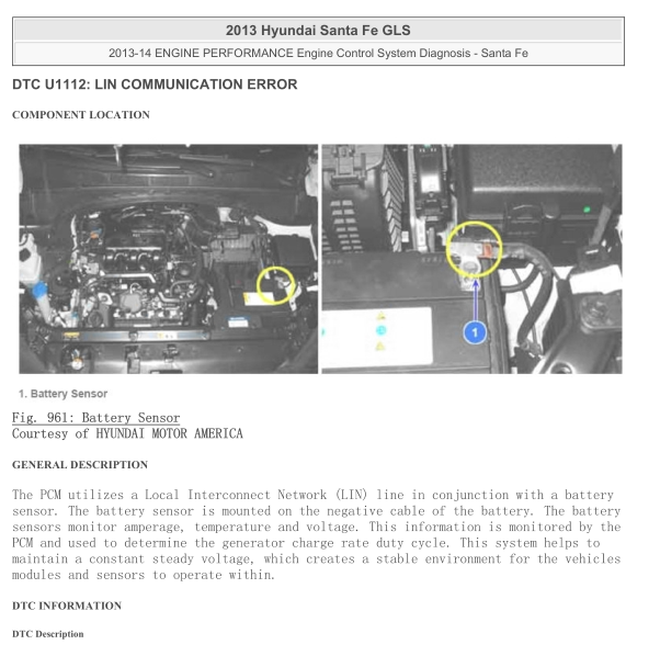 2013年胜达U1112故障码