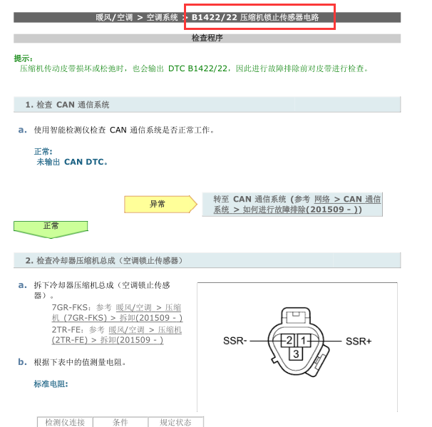 2016年丰田普拉多B1422故障码解析