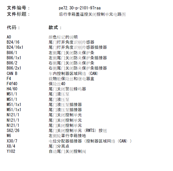 2007年奔驰R350尾门电路图