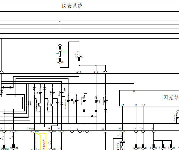 2012年比亚迪F0仪表电路图