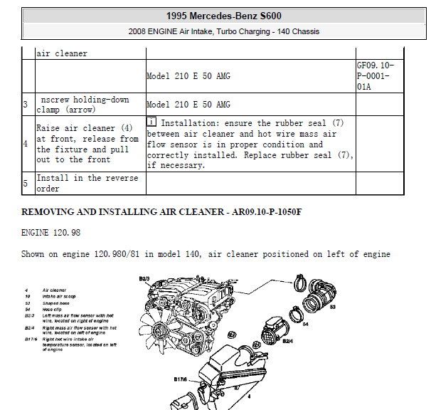 1995年奔驰S600发动机维修手册