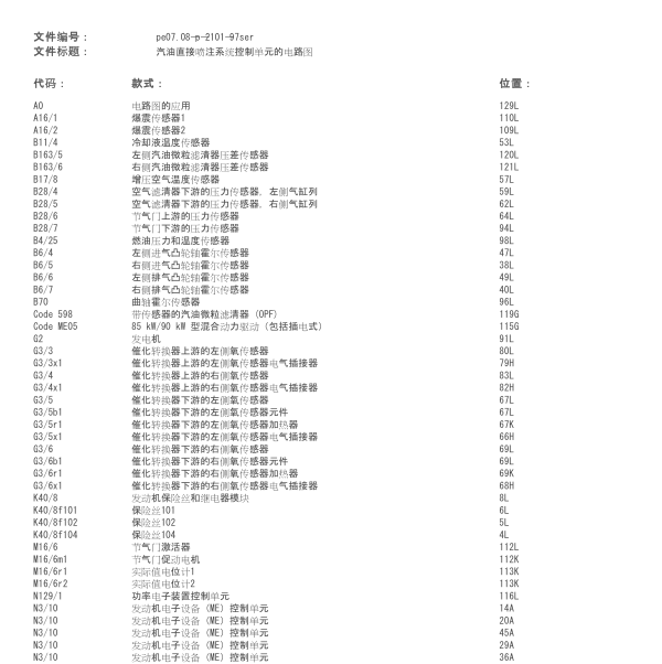 20115年奔驰S400的发动机电路图