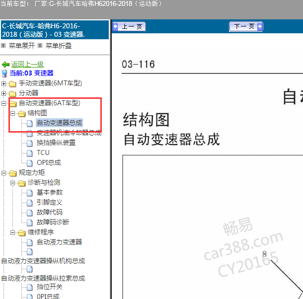 2016年长城H6 6AT变速箱维修手册.