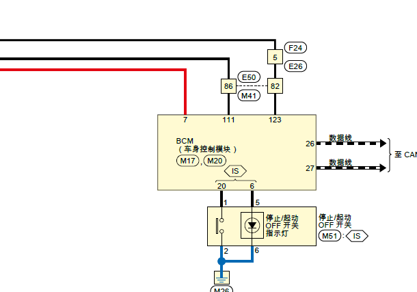 2019年日产轩逸启停电路图