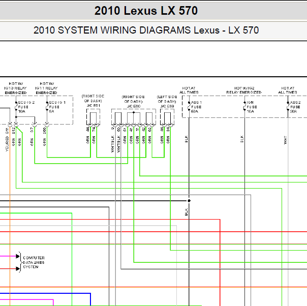 2010年雷克萨斯LX570 ABS电路图