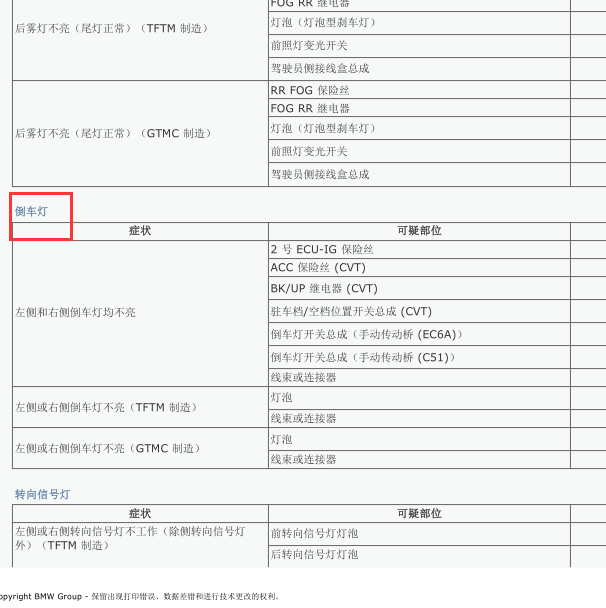 2018年雷凌倒车灯不亮故障解析