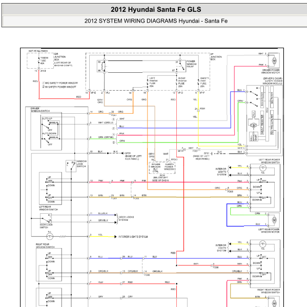 2012年胜达车窗电路图