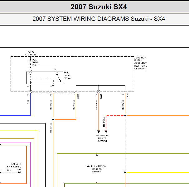 2007年铃木雨燕室内灯电路图