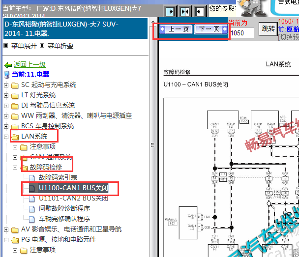 2013-2014年纳智捷大7 SUV CAN1BUS关闭相关资料