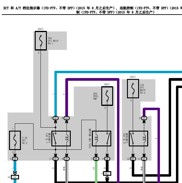 2019年丰田酷路泽变速箱电路图