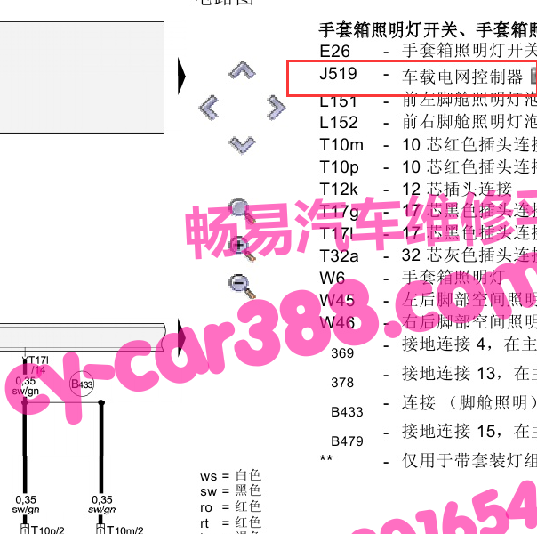 2011-2012年奥迪A4L J519电路图