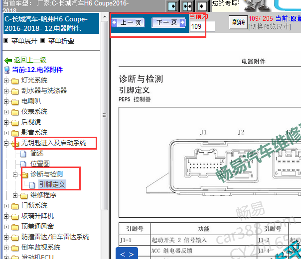 2016-2018年哈弗H6无钥匙针脚资料