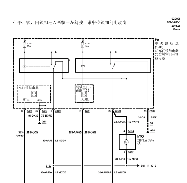 2010年福克斯门锁电路图