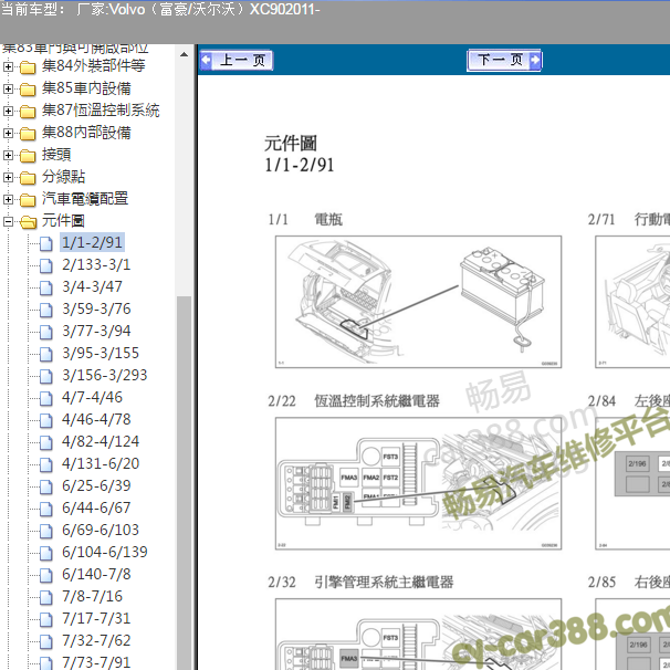 2011年沃尔沃XC90全车位置资料