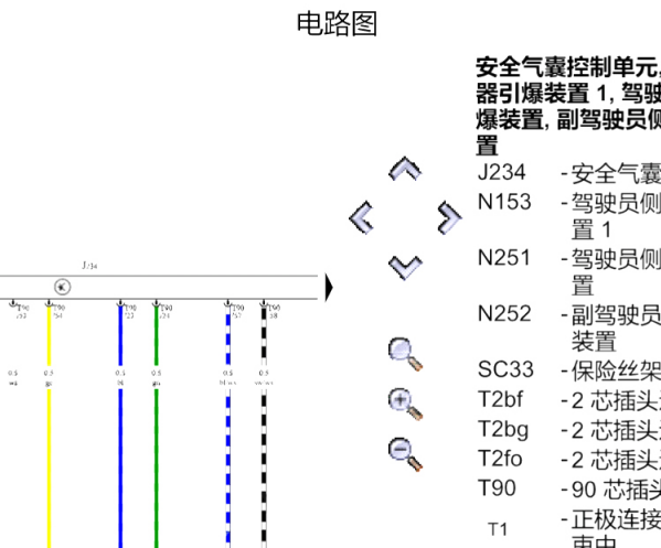 2020年大众宝来基本装备和气囊电路图