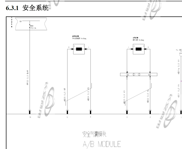 欧尚X70A气囊电路图