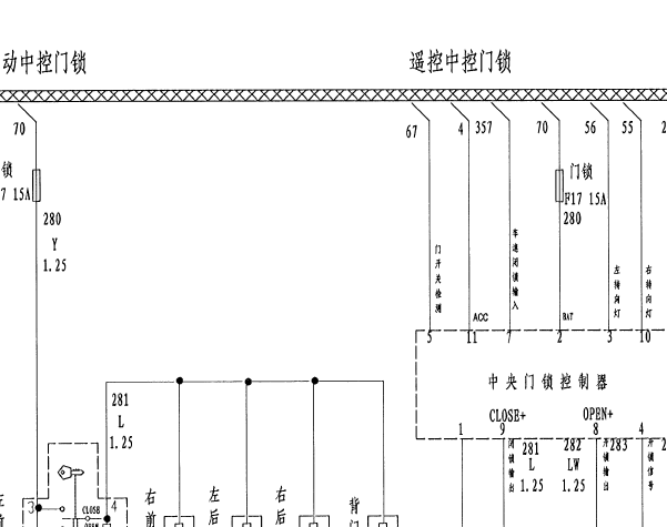 2008年众泰5008遥控中控电路图