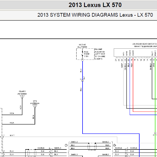 2013年雷克萨斯LX570音响电路图.