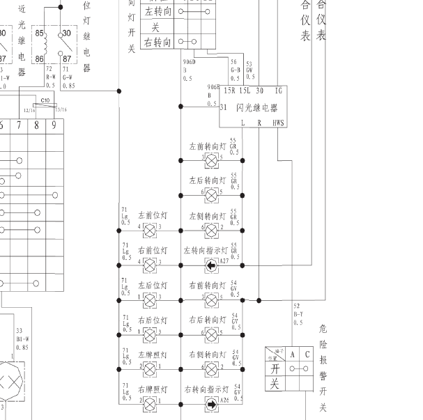 2010-2014年长城M2转向灯电路图