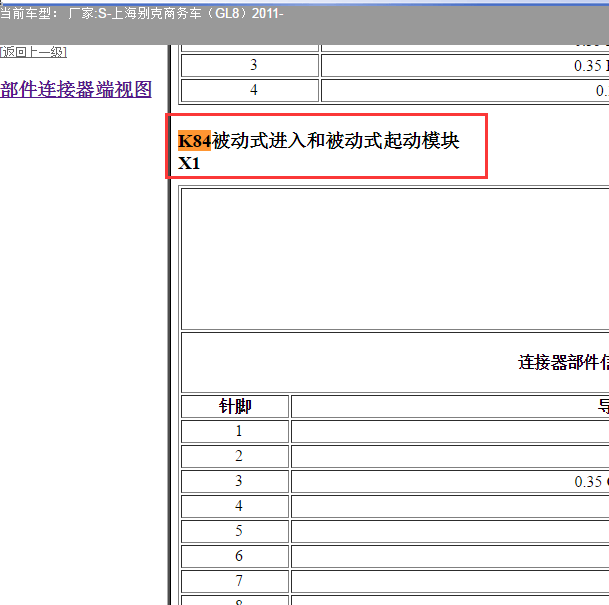 2011年别克GL8智能模块针脚定义