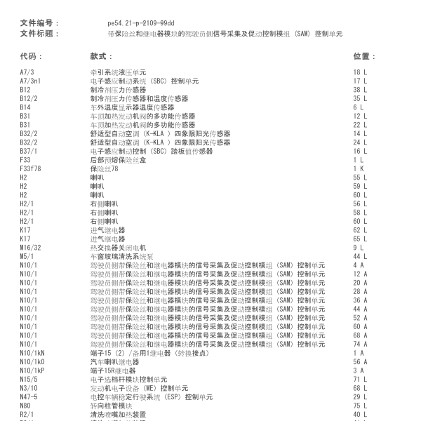 2007年奔驰E280喇叭电路图