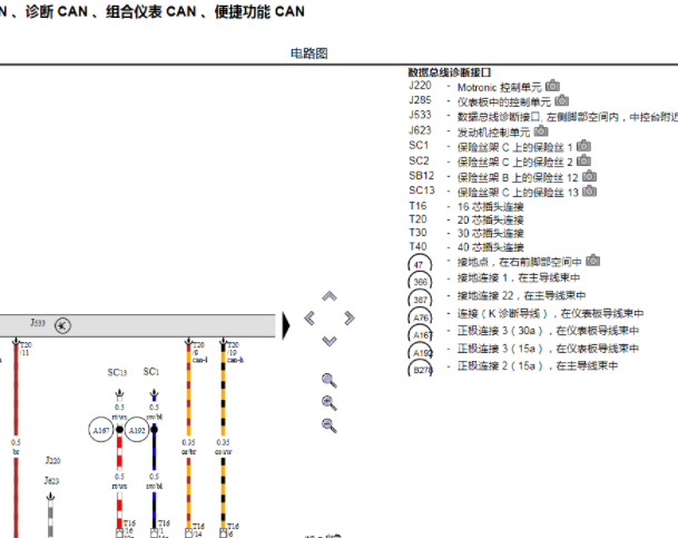 2011年大众高尔夫仪表电路图