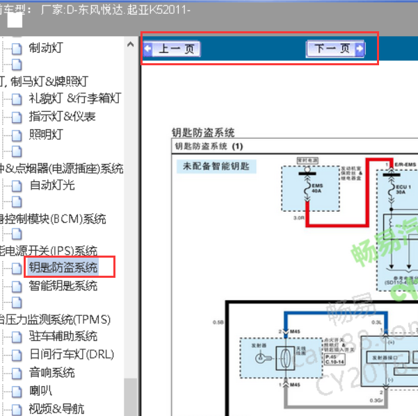 2011年起亚K5钥匙防盗模块电路图