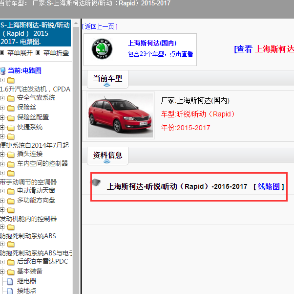 2017年斯柯达昕锐电路