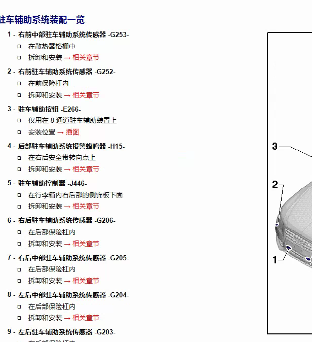 12年奥迪A4L驻车蜂鸣器位置