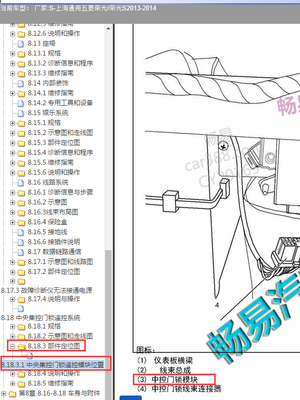 2013年荣光S中控盒位置