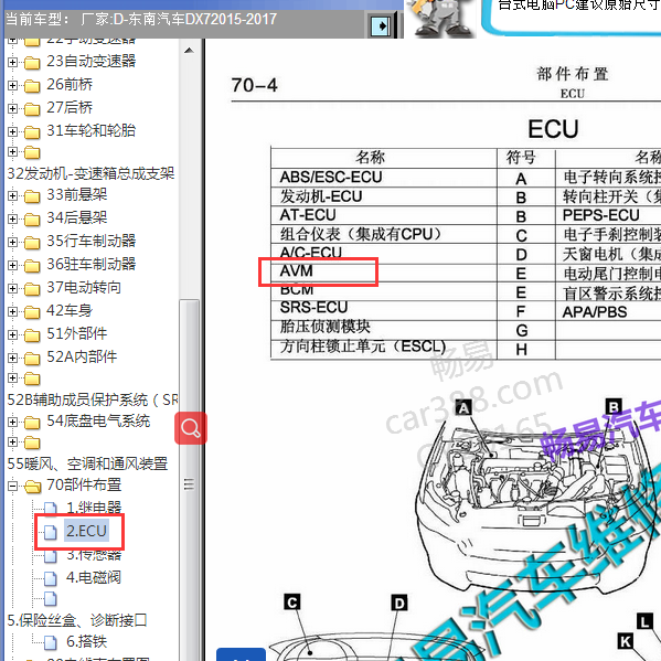 2015年东南DX7 AVM位置