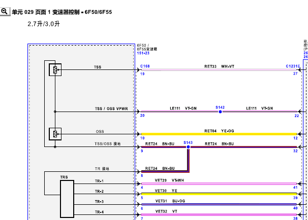 2018年福特蒙迪欧变速箱电路图
