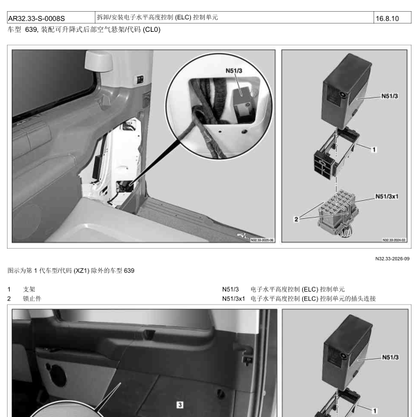 2004年奔驰唯雅诺底盘升降电脑位置