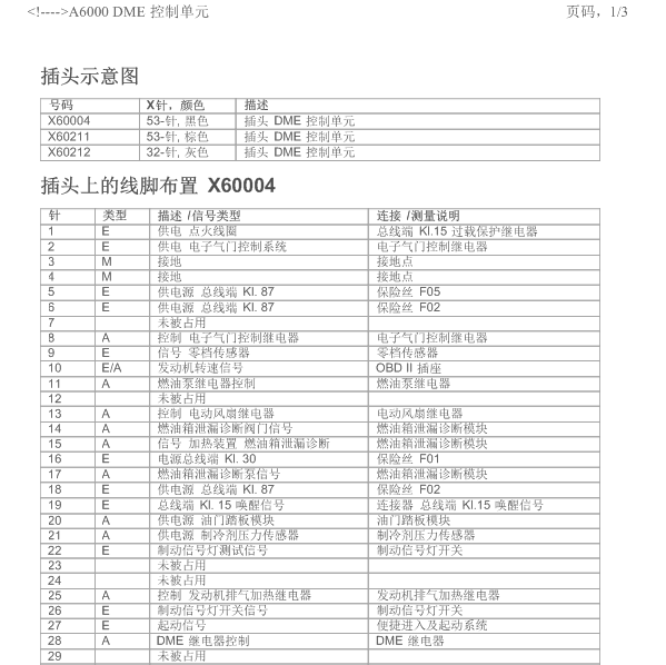 2007款宝马迷你发动机针脚