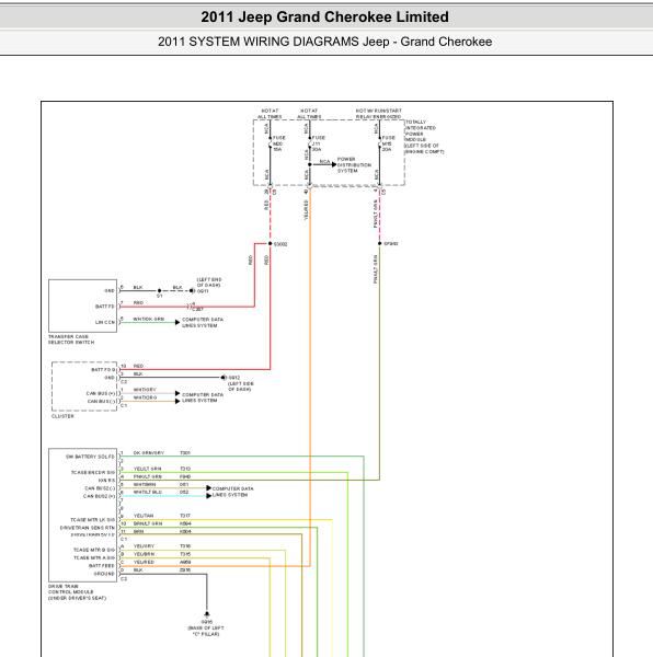 2011年大切诺基分动箱电路图