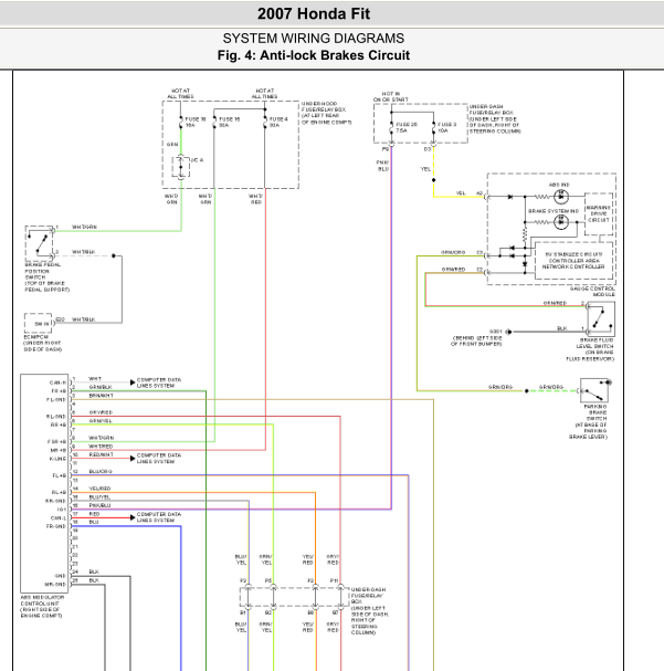 2007年飞度ABS电路图