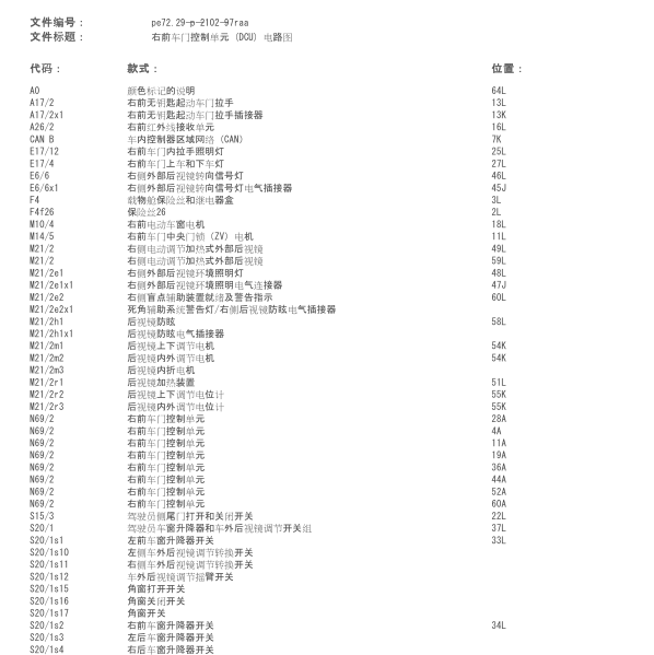 2016年奔驰R320电动门电路图