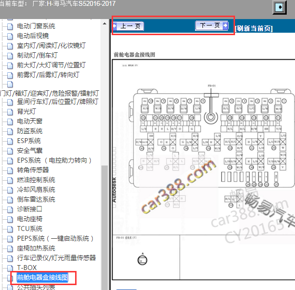 2016-2017年海马S5保险丝和继电器位置图及说明