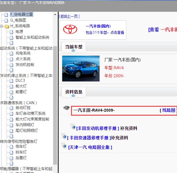 2009年丰田RAV4 全车电路图