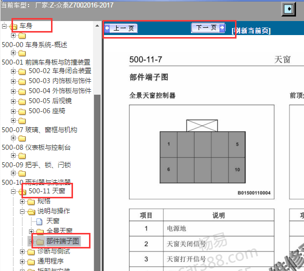 2016-2017年众泰Z700天窗针脚