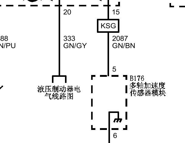 2015年别克昂科威多轴加速度传感器电路图