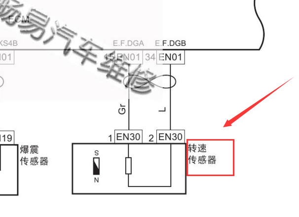 2015-2016年吉利帝豪EC7曲轴位置传感器电路图
