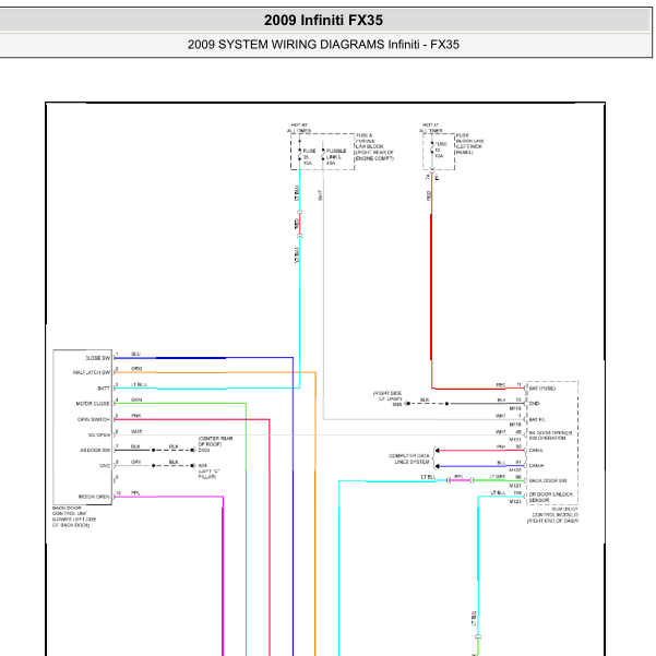 2009年英菲尼迪FX35尾门电路图