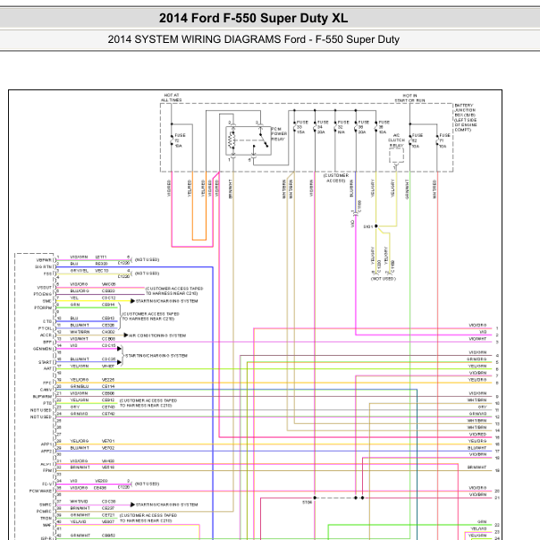 2014年福特F550发动机电路图