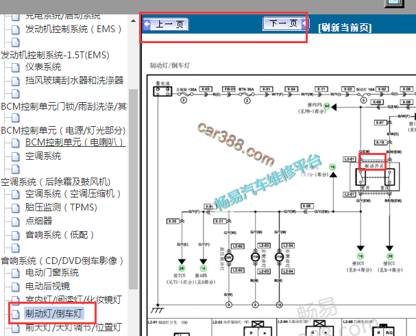 2016年海马M6制动灯开关电路图