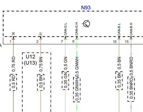 奔驰S350网关模块线路