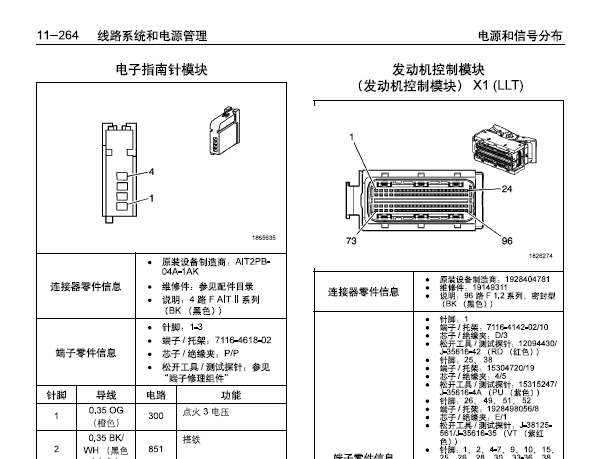 2008年凯迪拉克CTS发动机针脚资料
